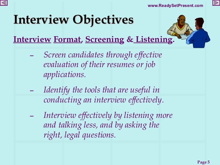 job interview objectives