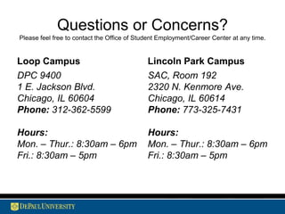Step 2: During the Interview:Greet the candidate; ask them to have a seat.Main goal is to make them feel comfortable and welcome.If you have required a resume, ask them for a copyGo over a brief outline of what you will be going over during the interview so they know what to expect	Example: “ I am going to go over the job description with you and answer any questions you may have. Then I will ask you a few questions and answer any questions you may have”Ask the structured interview questions you have developed (see phase 1)Remember to ask all candidates the same questionsDo take notes during the interview Goal: To gather information and assess the candidate’s past experiences, knowledge, skills, and abilities, as it relates to the job.Remember, past behavior is the best predictor of future behavior!!!