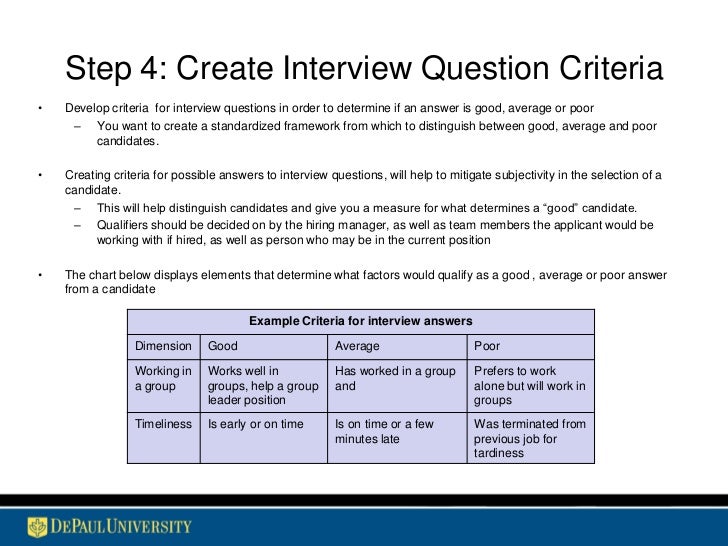 interview criteria