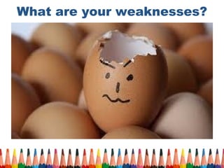 What are your weaknesses? 
 
