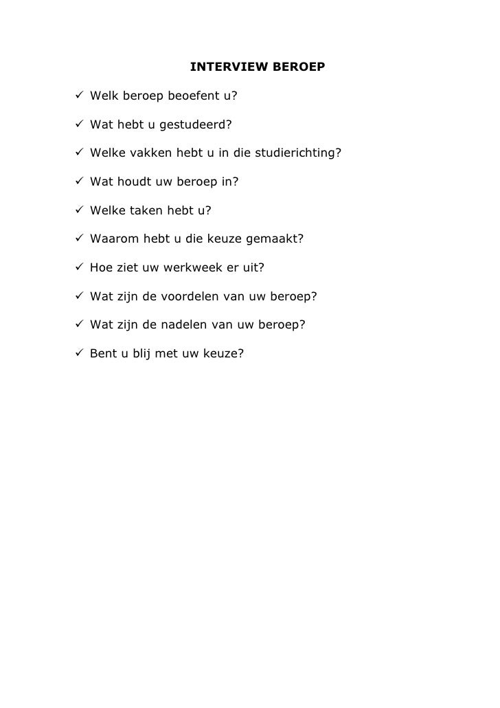 Interview Beroep
