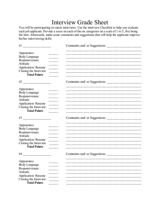 resume for job interview