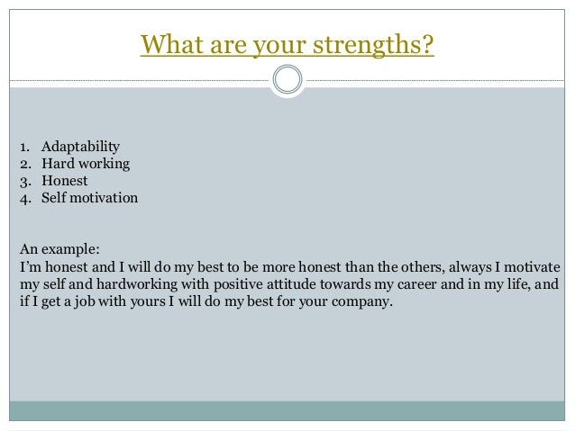best interview answers for strengths