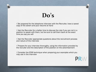 Interview Do's & Don'ts