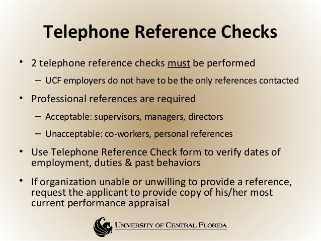 telephone reference check form