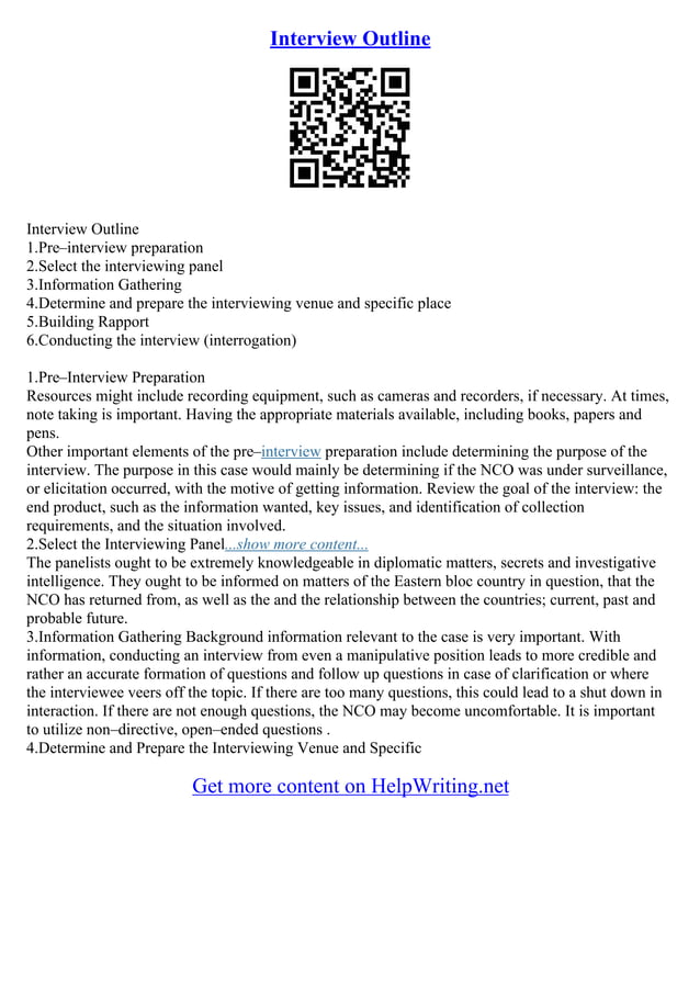 Interview Essay Outline | PDF