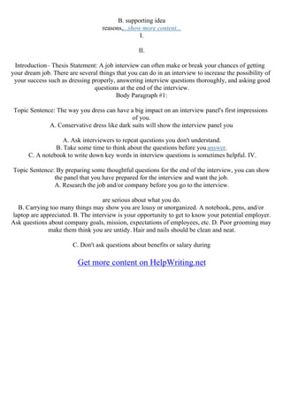 Interview Essay Outline | PDF