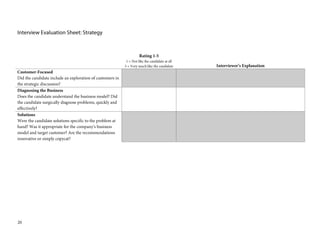 Interview Evaluation Sheet: Strategy Question