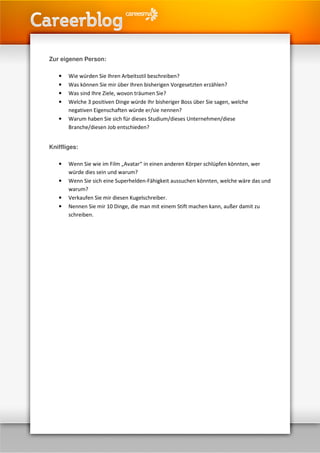 Interviewfragen Tipps