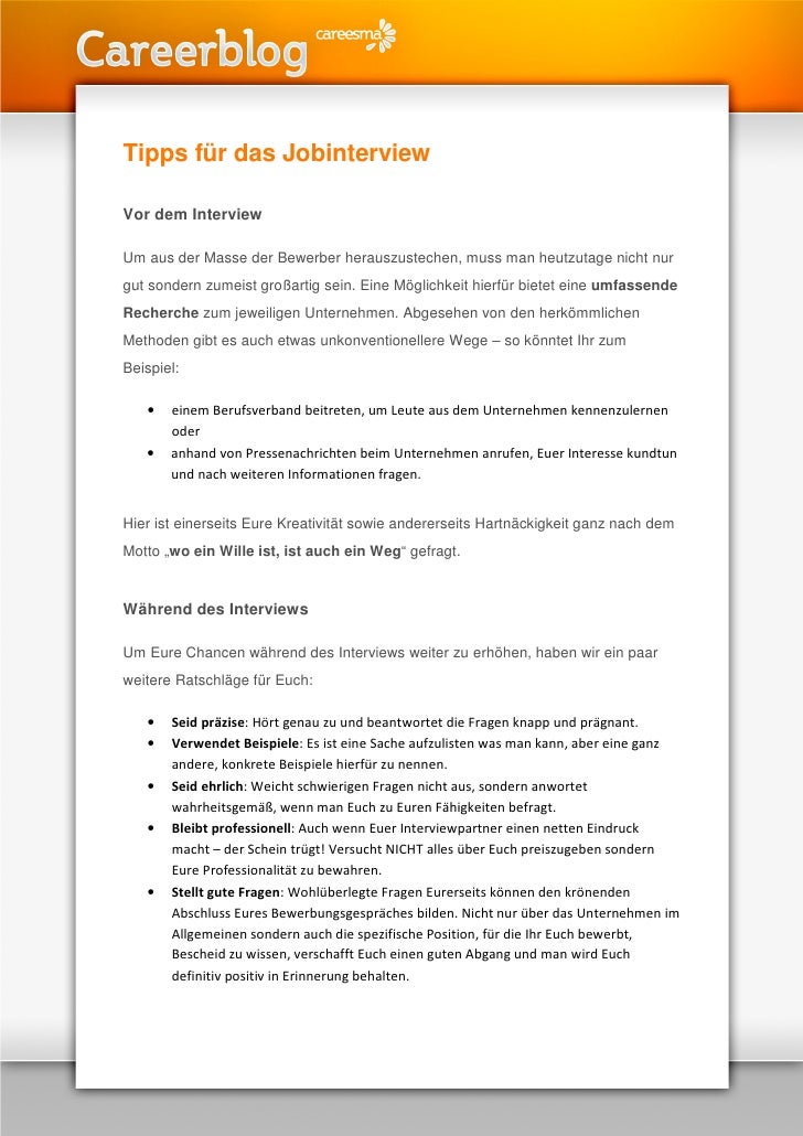 Interviewfragen Tipps