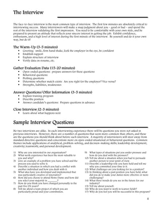Interview guide 2009_2010 | PDF | Resume Writing and Advice | Job Search