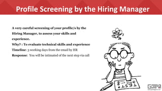 www.greedygame.com
Profile Screening by the Hiring Manager
A very careful screening of your profile/s by the
Hiring Manager, to assess your skills and
experience.
Why? : To evaluate technical skills and experience
Timeline: 3 working days from the email by HR
Response: You will be intimated of the next step via call
 