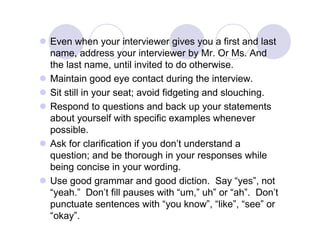 Interview Handling Tips