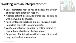 Interviewing and Medical History-Rapid Review