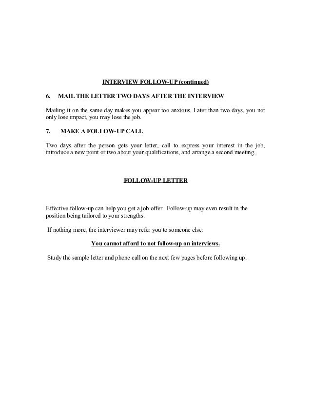 follow up interview call