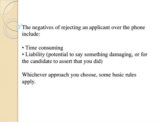 how to reject a candidate