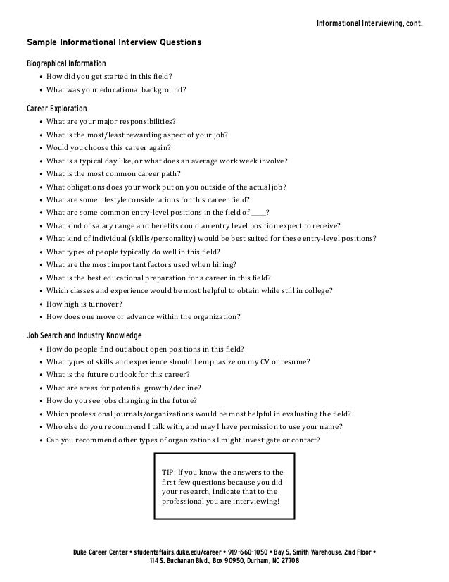 Interview questions for a biographical essay