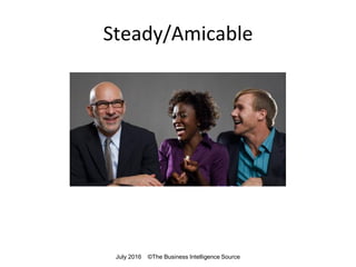 Steady/Amicable
July 2016 ©The Business Intelligence Source
 