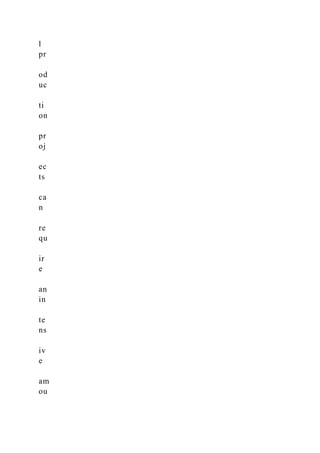 l
pr
od
uc
ti
on
pr
oj
ec
ts
ca
n
re
qu
ir
e
an
in
te
ns
iv
e
am
ou
 