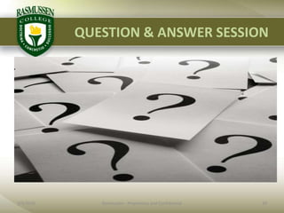 QUESTION & ANSWER SESSION2/1/201019Rasmussen - Proprietary and Confidential