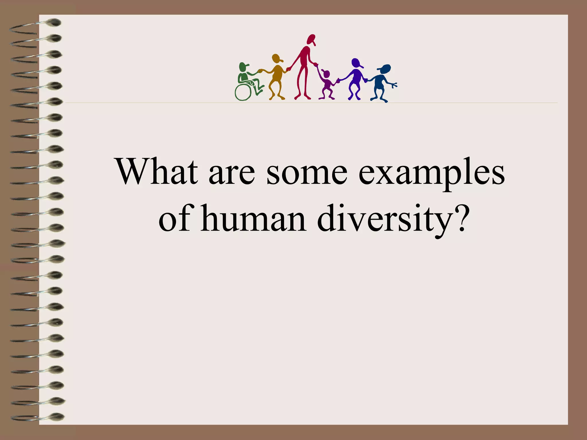 What are some examples of human diversity? 