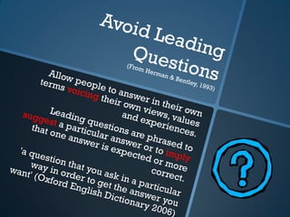 Qualitative Interviewing Skills