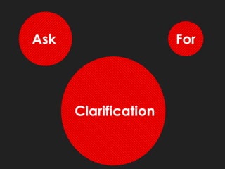 Ask                   For




      Clarification
 