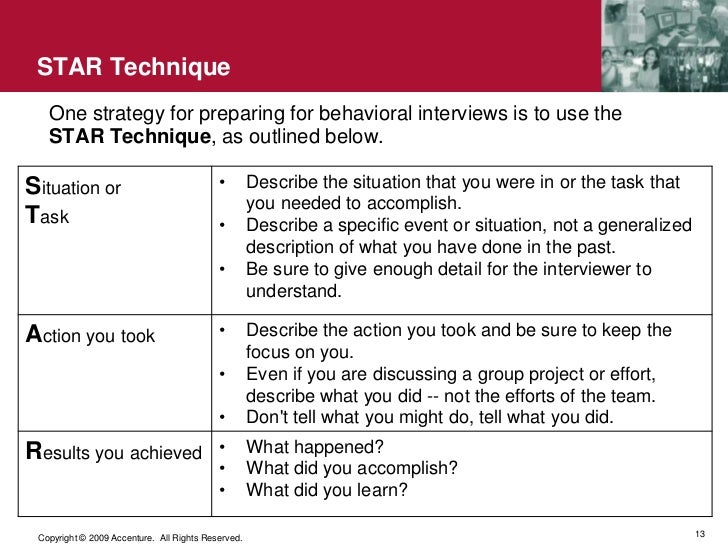 interviewing skills presentation star interview examples