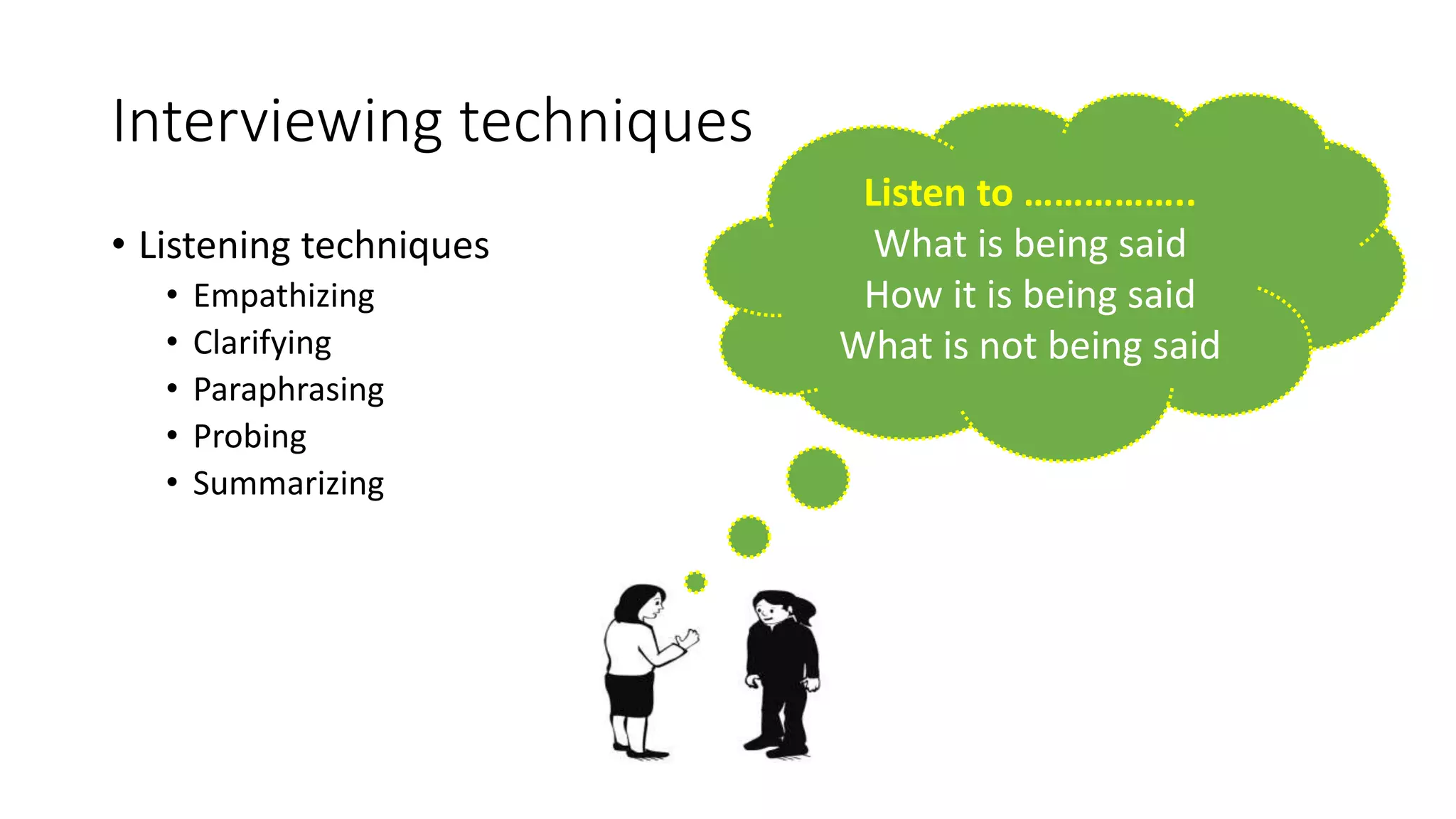 Interviewing techniques, communication skills, doctor patient ...