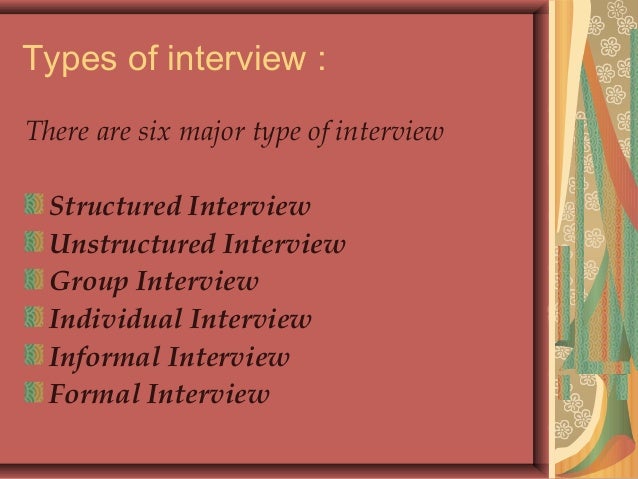 types of interview