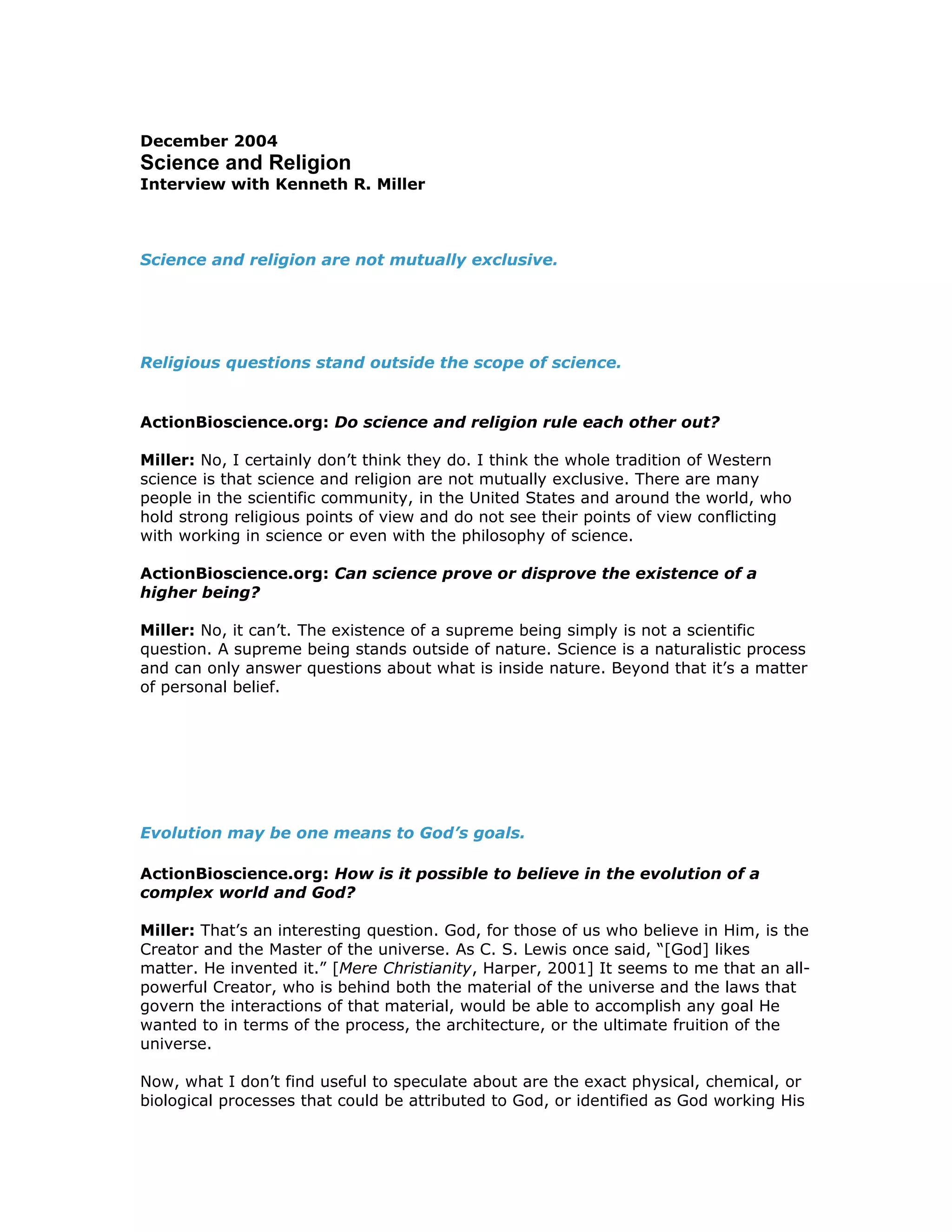 Interview kenneth r. miller | PDF