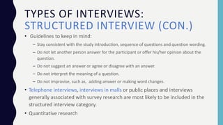 Interview Method for Qualitative Research