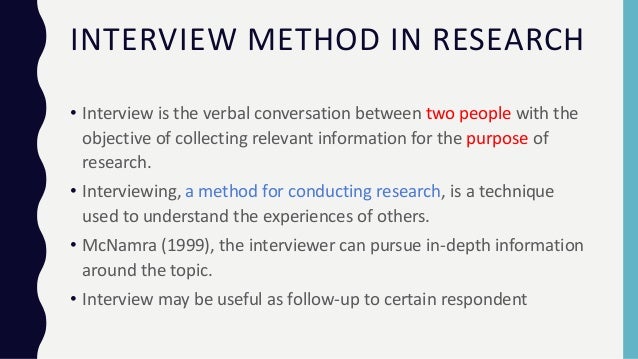 interview research methodology pdf