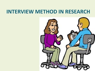 INTERVIEW METHOD IN RESEARCH

 