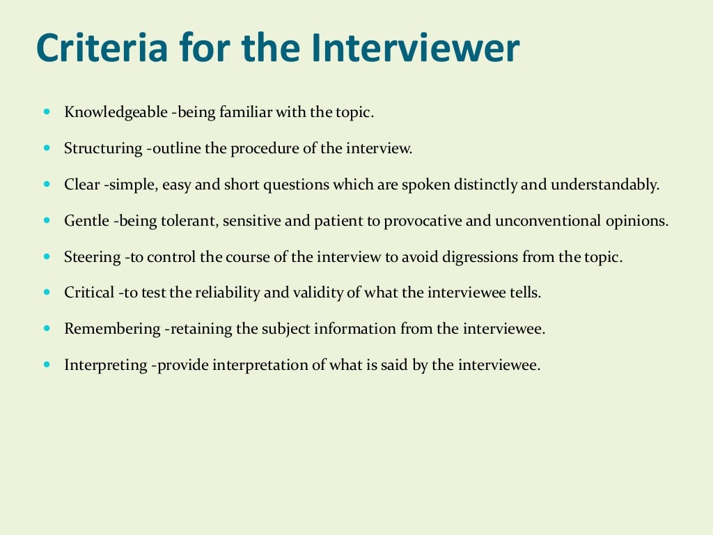 Interview method in research