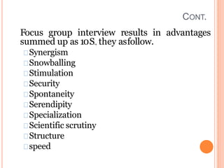 Interview method in research | PPTX