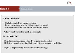 Resume Common Errors
 