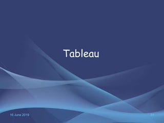 16 June 2019 51
Tableau
 