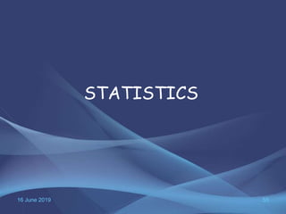 16 June 2019 55
STATISTICS
 