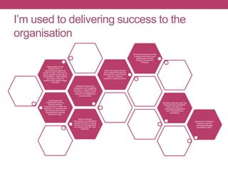 I’m used to delivering success to the
organisation
Coordinated and
implemented various
financial systems
improvements in sales and
expenses, for reporting and
planning across several
organisations, earning
awards for merit.
Streamlined planning
preparation and budgeting
process in a large Pharma
in Europe, cutting revision
cycles in the affiliates by
several weeks.
Responsible for the
finances of an IT
restructuring programme
across Europe, ensuring on-
going operational savings of
around $60m, while keeping
the project under the
expense and capital budget
of $100m
Improved product models
and created KPIs tracking
process to be used Europe-
wide for a Pharma
company’s leading product.
Worked directly with private
investors and Board level
stakeholders to help
through the sale of a
company
Identified potential cash flow
improvements of between
$20m and $40m in
consulting engagements
with Pharmaceutical
companies.
Halved customer
receivables in an affiliate by
transforming the invoicing
process and renegotiating
the contract with the main
distributor.
Obtained a President’s
Award for work as
worldwide template
controller for SOX.
 