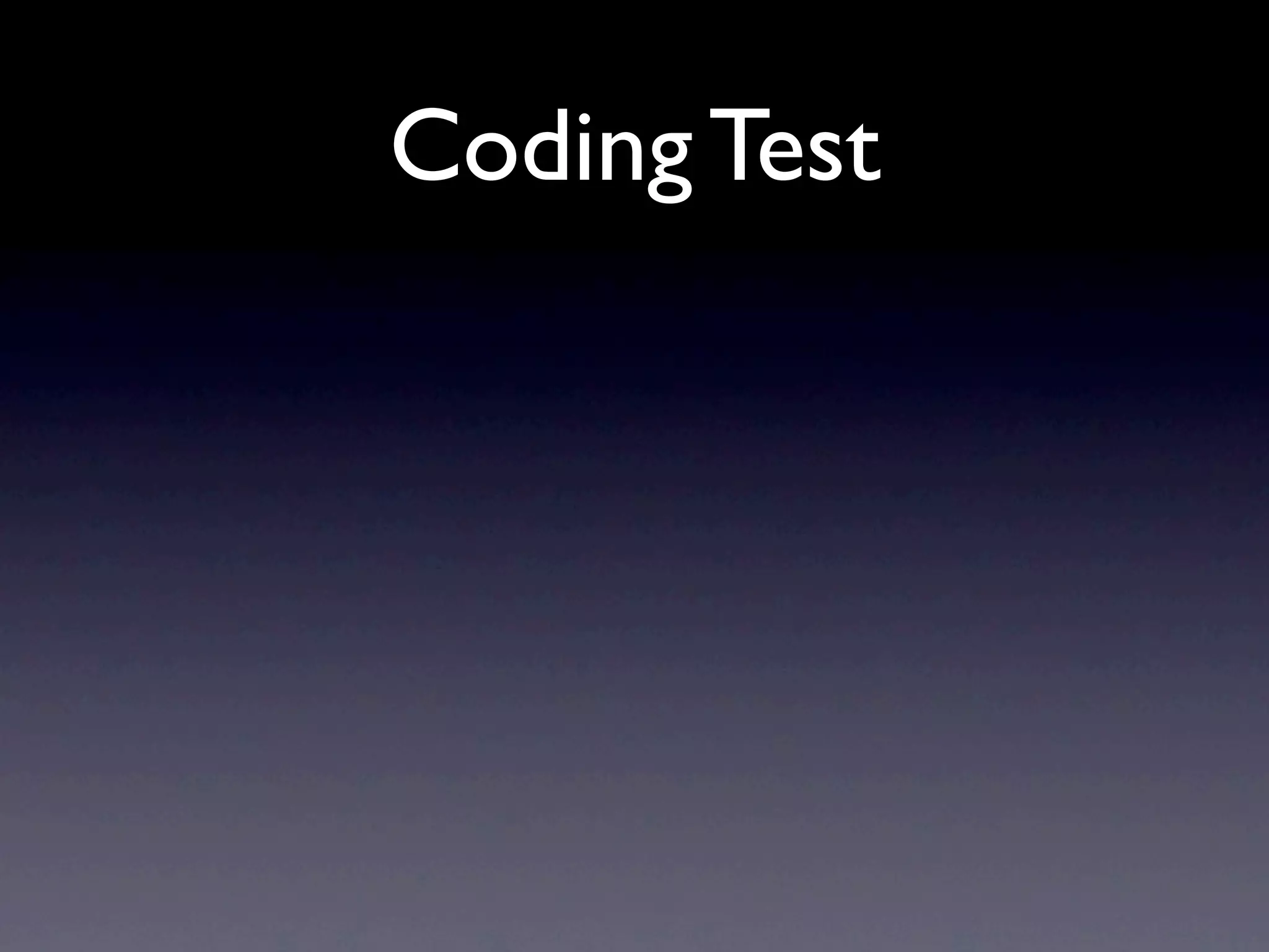 Coding Test
 