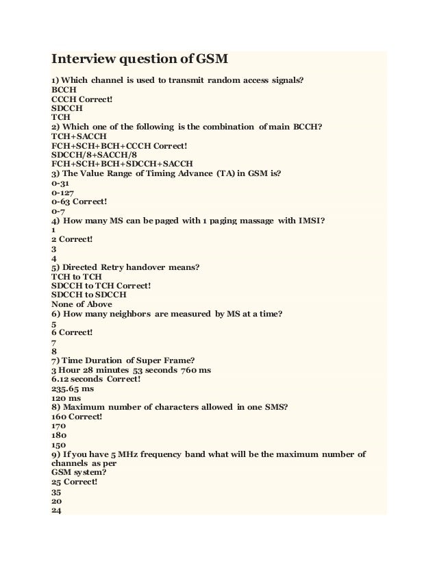interview question for 2g 3g 4g ta interview questions