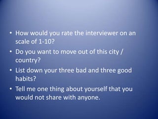 20 Shocking Interview Questions | PPT