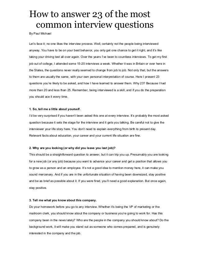 Interview Questions