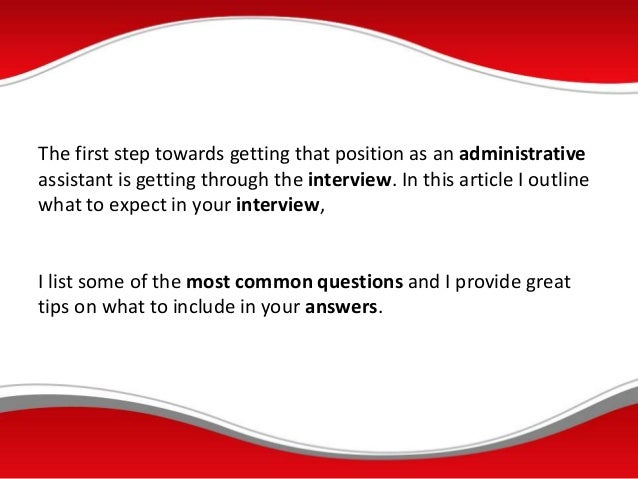 executive assistant interview answers