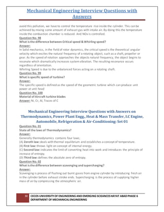 Interview questions with answers on mechanical design | DOCX