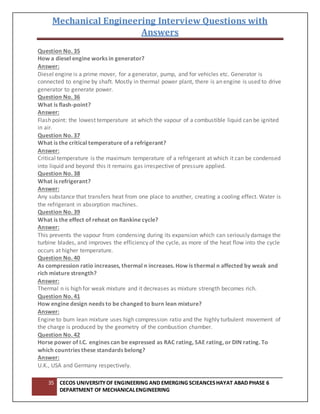 Interview questions with answers on mechanical design | DOCX