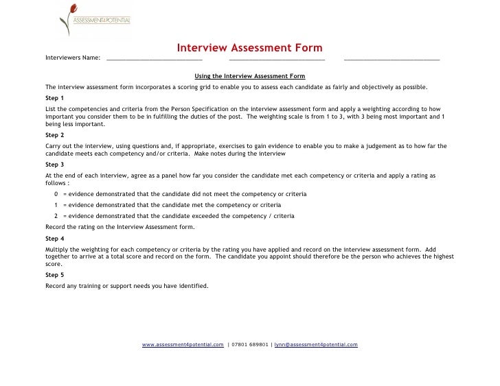 Interview record form