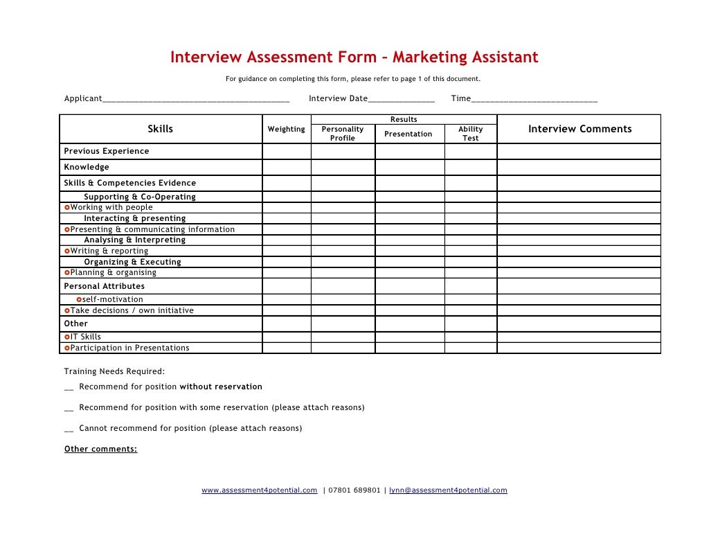 Interview record form