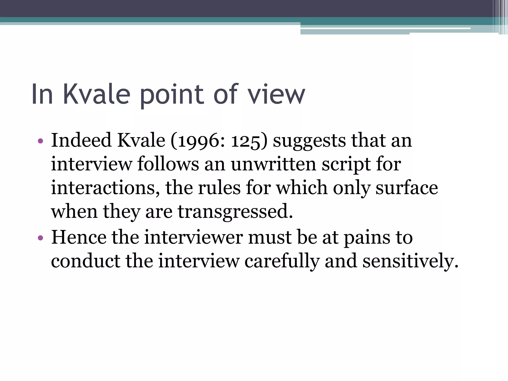 Interview research method in qualitative research methods | PPT